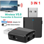 3-in-1 Wireless V5.0 USB Audio Transmitter Receiver
