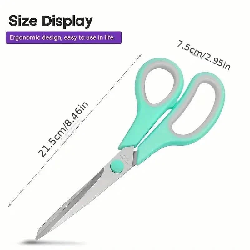 3-Pack: 8-Inch Multi-Purpose Scissors Set, Sharp Stainless Steel with Comfort Grip Handle