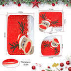3-Pack: Christmas Bathroom Rugs Set