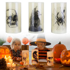 3-Pack: Halloween Battery Operated Flameless Candle Lamp with Timer Setting