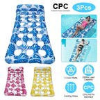 3-Pack: Inflatable Pool Float Raft Water Lounge 330lbs Load-Bearing Mattress with Headrest