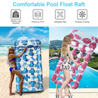 3-Pack: Inflatable Pool Float Raft Water Lounge 330lbs Load-Bearing Mattress with Headrest