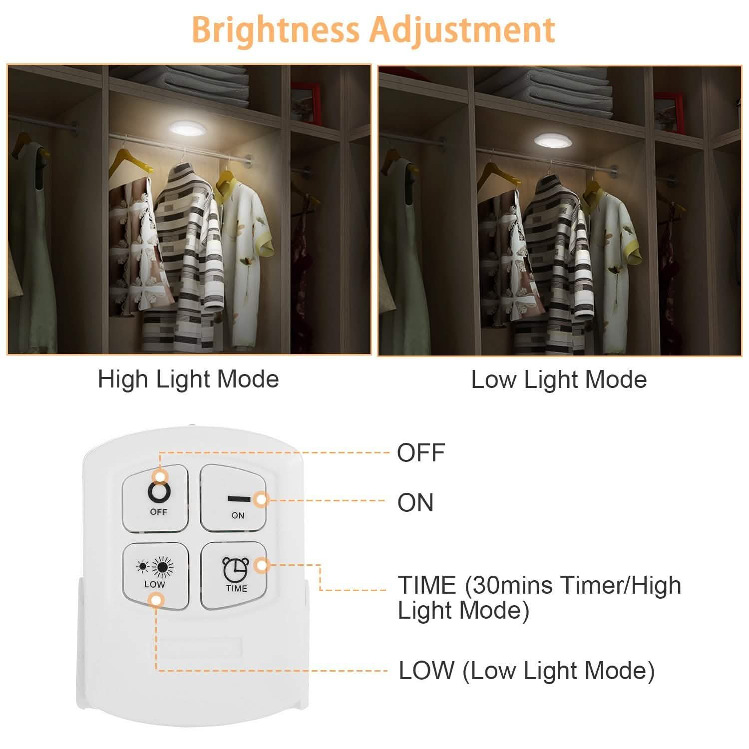 3-Pack: LED Wireless Puck Closet Lights