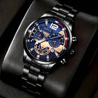 3-Pack: Luxury Men's Quartz Watch Set with Precision Time Scale