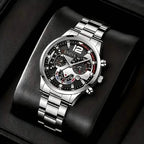 3-Pack: Luxury Men's Quartz Watch Set with Precision Time Scale