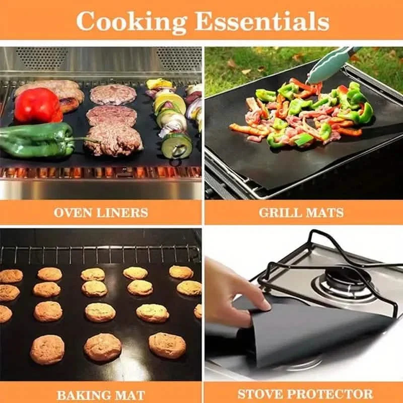 3-Pack: Non-Stick BBQ Grill Mesh Mats