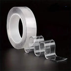 3-Pack: Transparent Adhesive Tape - Reusable, Washable, and No-Residue Nano Gel Strips