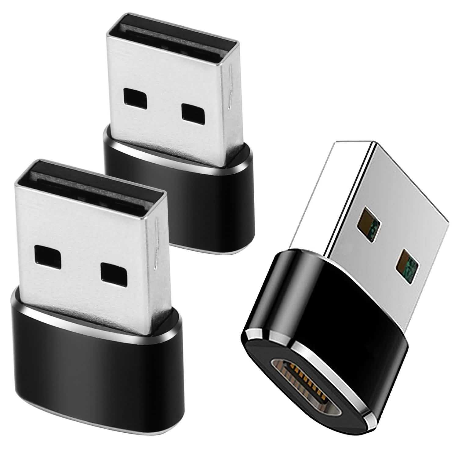 3-Pack: USB C Type-C Female to USB Type A Male Port Converter