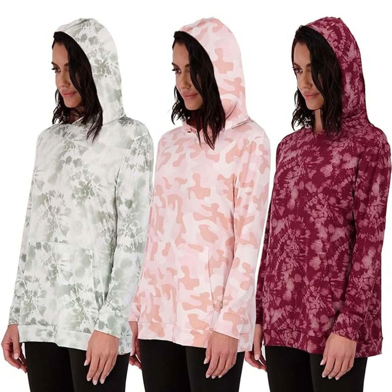 3-Pack: Women's Long Sleeve Pullover Hoodie
