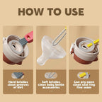 3-Piece: 3-in-1 Petal Cup Lid Cleaning Brush