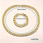 3-Piece: Elegant Men's Quartz Watch Plus Bracelet and Necklace Set