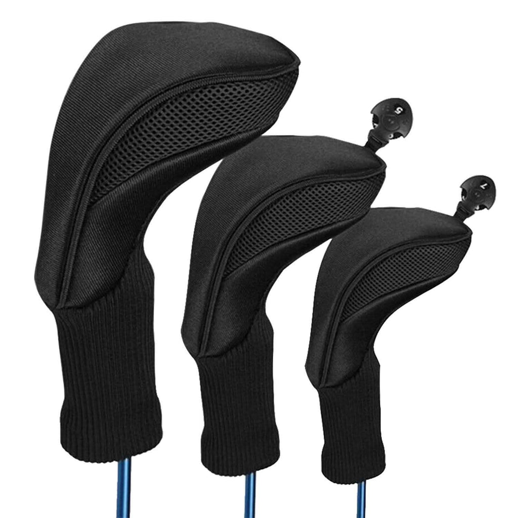 3-Piece: Long Neck Mesh Golf Club Head Cover