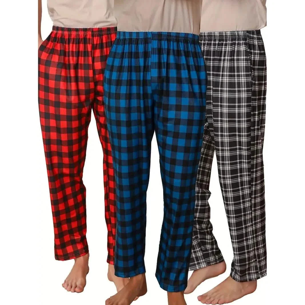 3-Piece: Mens Pajama Pants Loungewear Sleepwear