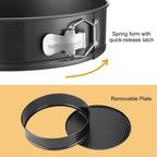 3-Piece: Non-stick Springform Cake Pan Set with Removable Bottom