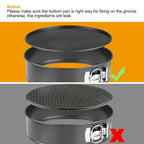 3-Piece: Non-stick Springform Cake Pan Set with Removable Bottom