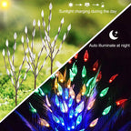 3-Piece Set: 60 LED Solar Garden Lights Tree Branch Leaf Shape Lamp