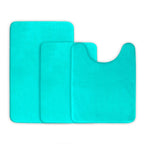 3-Piece Set: Bathroom Rug Set Plush Velvet Bath Carpet