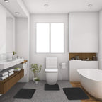 3-Piece Set: Bathroom Rug Set Plush Velvet Bath Carpet