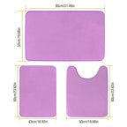 3-Piece Set: Bathroom Rug Set Plush Velvet Bath Carpet