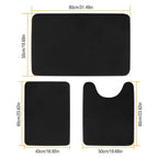 3-Piece Set: Bathroom Rug Set Plush Velvet Bath Carpet