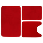 3-Piece Set: Bathroom Rug Set Plush Velvet Bath Carpet
