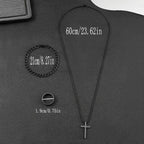 3-Piece Set: Fashion Versatile Dark Cross Stainless Steel Jewelry