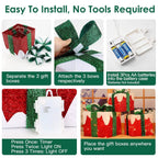 3-Piece Set: Lighted Gift Boxes Christmas Decoration IP44 with 3 Bows Timer 60 LED