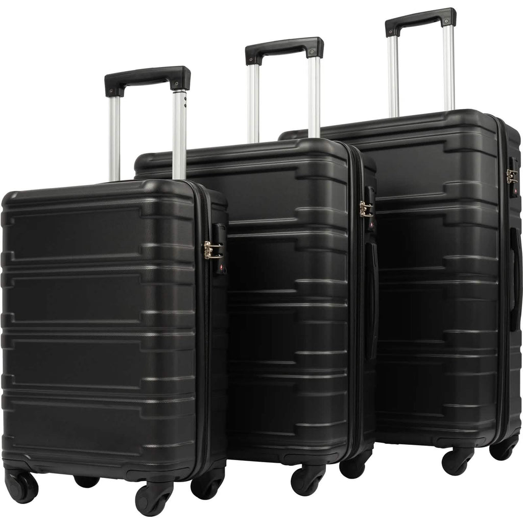 3-Piece Set: Luggage Set Hardside Spinner Suitcase With TSA Lock