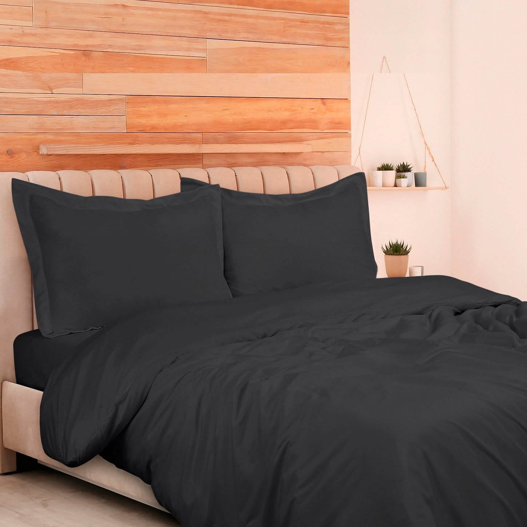 3-Piece Set: Royale Double Brushed Duvet Covers Set With Button Closure & Corner Ties