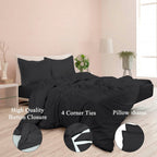 3-Piece Set: Royale Double Brushed Duvet Covers Set With Button Closure & Corner Ties