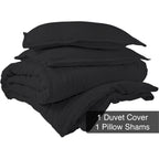 3-Piece Set: Royale Double Brushed Duvet Covers Set With Button Closure & Corner Ties
