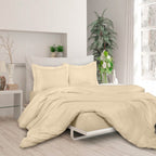 3-Piece Set: Royale Double Brushed Duvet Covers Set With Button Closure & Corner Ties