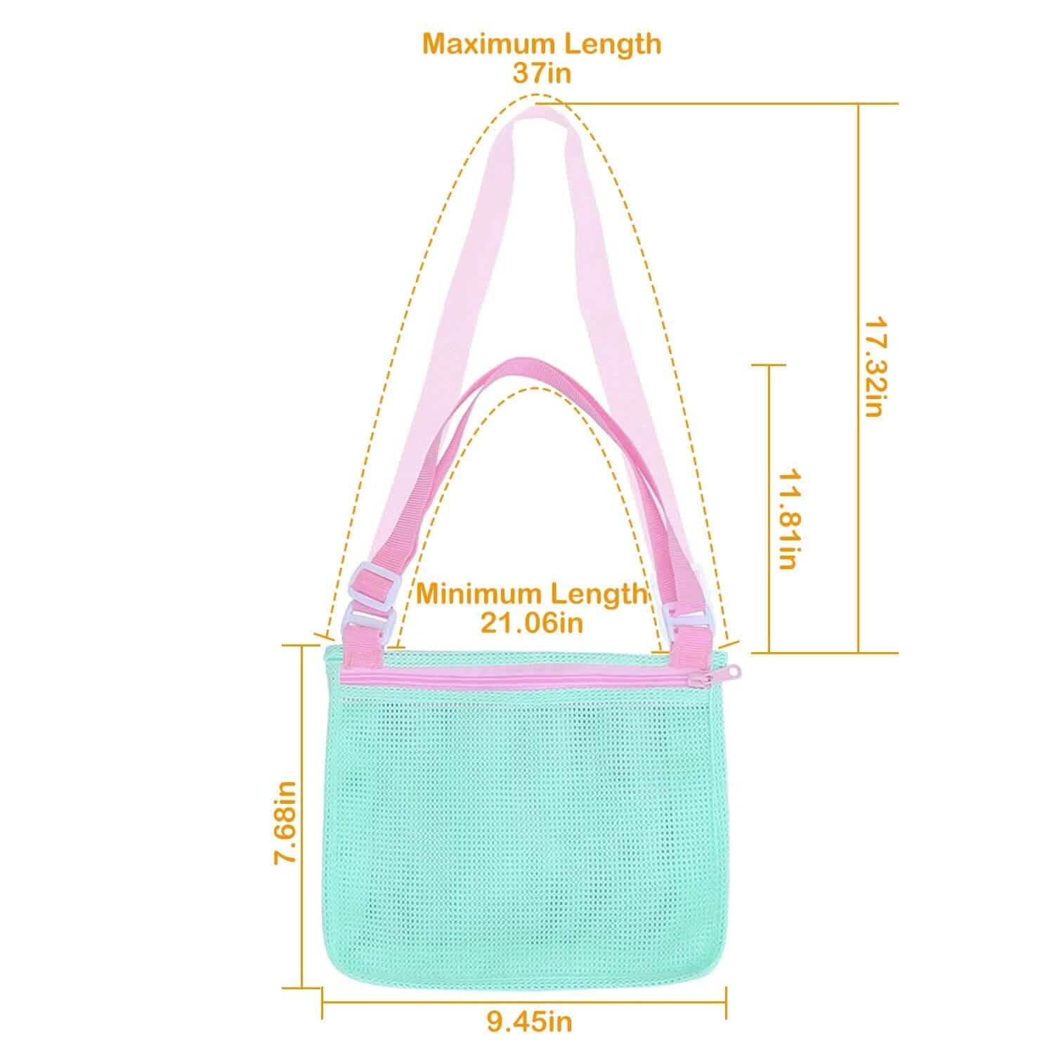 3-Pieces: Beach Mesh Bags Seashell Sand Tote Bag