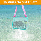 3-Pieces: Beach Mesh Bags Seashell Sand Tote Bag