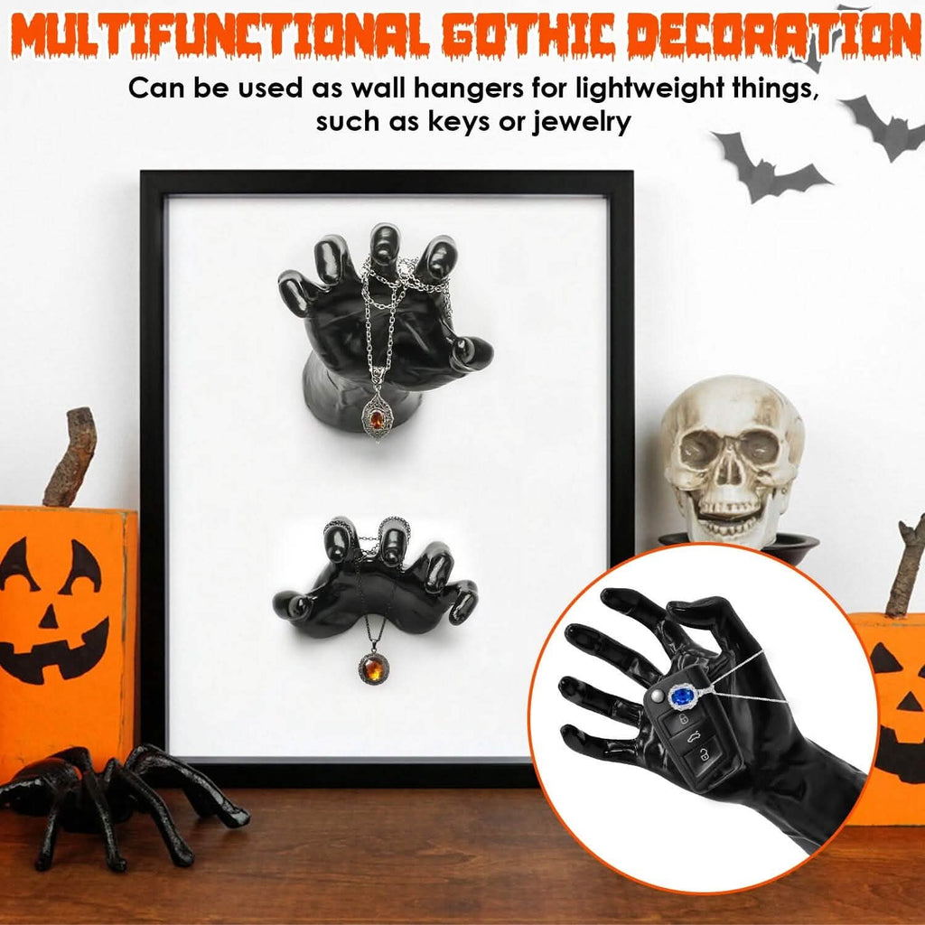 3-Pieces: Creepy Reaching Hands with Lighted Candles Wall Mounted