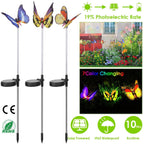 3-Pieces: Decorative Butterfly Lamps with Rotatable Solar Panel Lamp