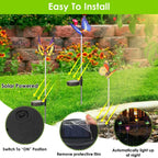 3-Pieces: Decorative Butterfly Lamps with Rotatable Solar Panel Lamp