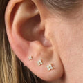 3-Pieces: Elegant Floral Stud Earrings Set