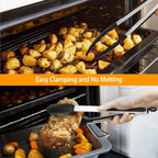 3-Pieces: Kitchen Tongs Stainless Steel with Silicon