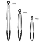 3-Pieces: Kitchen Tongs Stainless Steel with Silicon