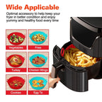 3-Pieces: Reusable Foldable Air Fryer Silicone Pot for 4+ Quart Air Fryer Oven