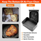 3-Pieces: Reusable Foldable Air Fryer Silicone Pot for 4+ Quart Air Fryer Oven