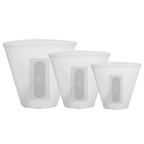 3-Pieces: Silicone Food Storage Bags Reusable Leakproof Food Container Set with 3 Seals