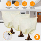 3-Pieces: Winter Plant Cover Bags with Drawstring