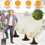 3-Pieces: Winter Plant Cover Bags with Drawstring