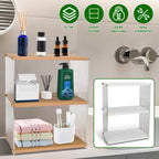 3-Tier: Acrylic Countertop Organizer Bathroom Wood Counter Storage