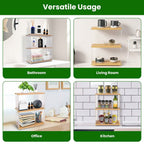 3-Tier: Acrylic Countertop Organizer Bathroom Wood Counter Storage