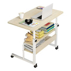 3-Tier Height Adjustable Laptop Desk with Rolling Wheels