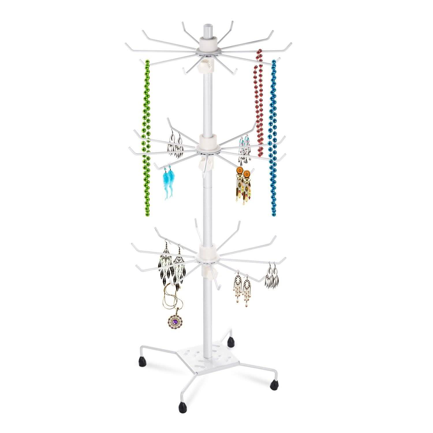 3-Tier Metal Jewelry Rack 30-Hook Necklaces Bracelets Display Stand