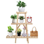 3-Tier Potted Flower Shelf Multi-tier Flower Pot Rack Holder Triangle Ladder